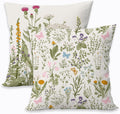 2 Pcs Vintage Flowers Pillow Cover, Rustic Cotton Linen Decorative Square Throw Pillow Cover, Gifts for Women Friend Sister Coworker Birthday Christmas Mothers Day Friendship