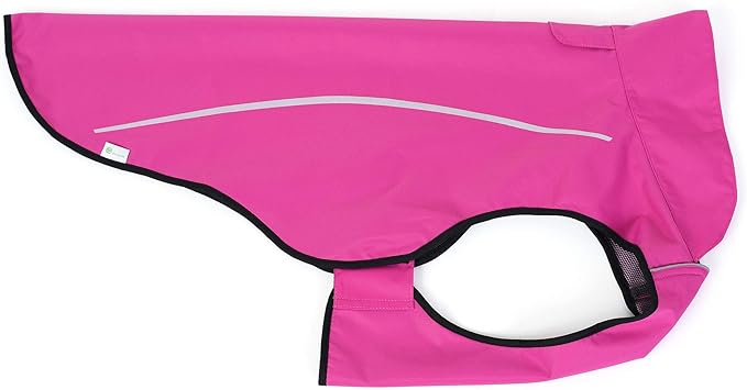 Mile High Life Dog Raincoat, Adjustable Waterproof Reflective Rain Jacket for Small Medium Large Dogs, Lightweight Breathable Pet Rain Coat with Leash Hole(Hot Pink,S Chest 22-25")
