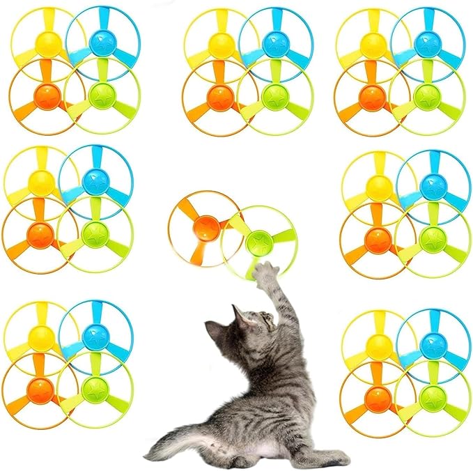 Cat Fetch Toys, Interactive Flying Cat Toys with 30 Flying Propellers, Dog Cat Pet Tracks Chasing Toy for Indoor,Outdoor Cats (only Flying Propellers)