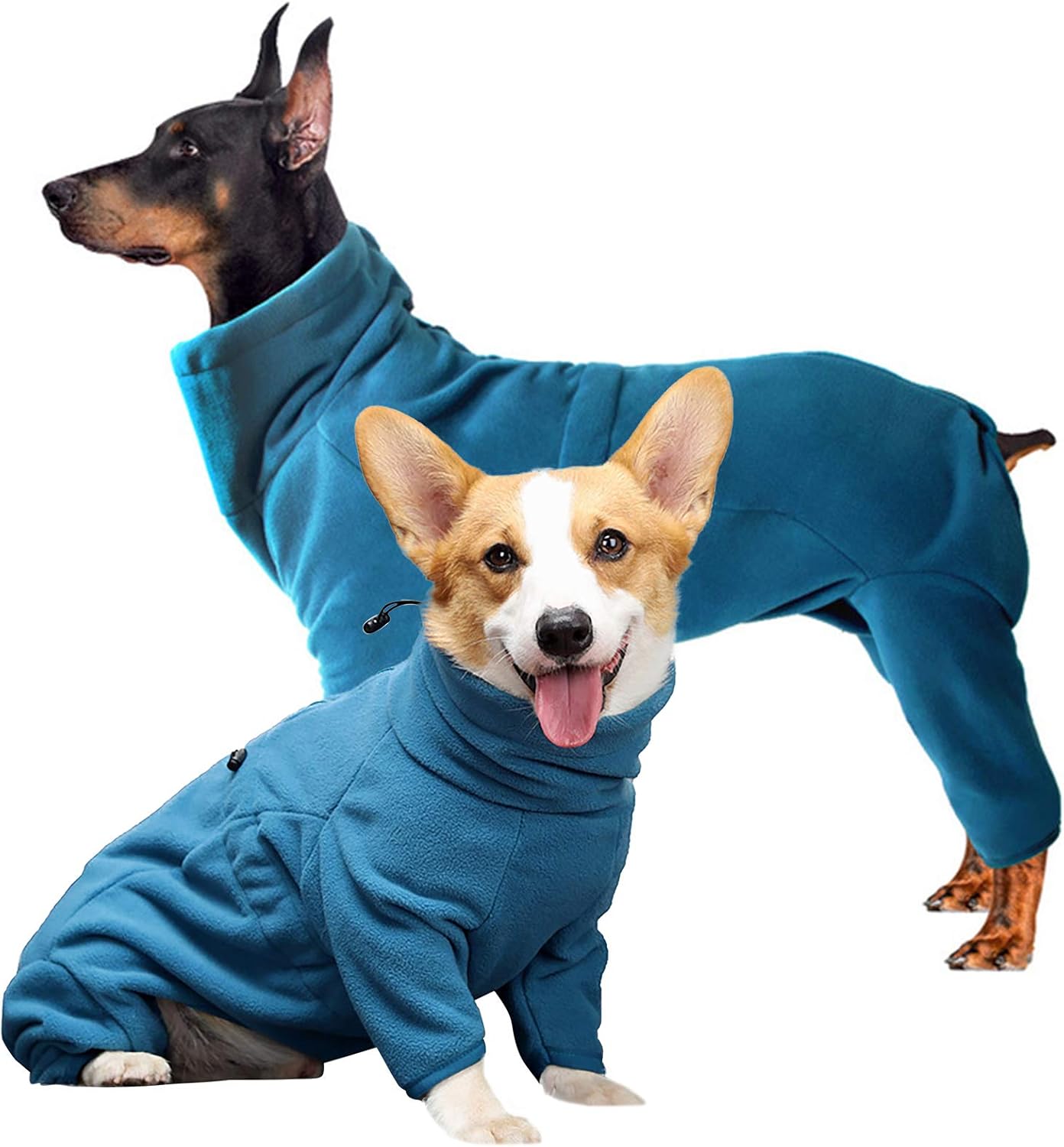 ROZKITCH Dog Winter Coat Soft Fleece Pullover Pajamas, Pet Windproof Warm Cold Weather Jacket Vest Cozy Jumpsuit Apparel Outfit Clothes for Small Medium Large Dog Walking Sleep 3XL