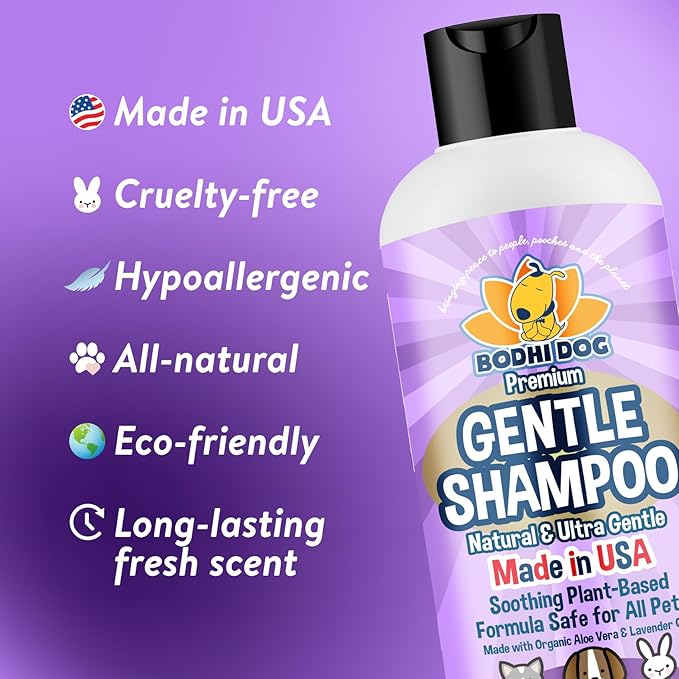 Bodhi Dog Premium Gentle Shampoo - Soothing, Ultra-Gentle Puppy Shampoo with Aloe Vera & Lavender Oil - Natural Moisturizing Pet Wash for Puppies, Dogs & Cats (17 Fl Oz)