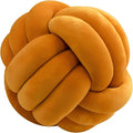Knot Ball Pillows, Round Throw Pillow Cushion Home Decoration Soft Plush Pillow, Throw Knotted Ball Pillow Handmade Children Room Decoration Round Plush Toy Pillow (Caramel,8.5"/22cm)