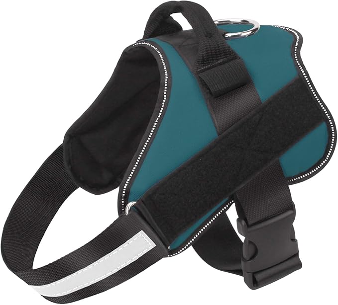 Bolux Dog Harness, No-Pull Reflective Dog Vest, Breathable Adjustable Pet Harness with Handle for Outdoor Walking - No More Pulling, Tugging or Choking (Turquoise, L)