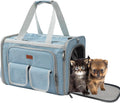 Cat Carriers Blue Soft Dogs Carrier Airline Approved Puppy Expandable Bag,Softsides,Expanded,Rabbit Bunny Pets Travel Bag Small Animals Outdoor Carry Kennel