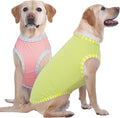 IECOii 2 Pack Large Dog T-Shirt | Non-Restrictive Fit for Running, Breathable Summer Wear - Non-stuffy Design - Keeps Pups Comfortable in Hot Weather, Pink+Green, 2XL