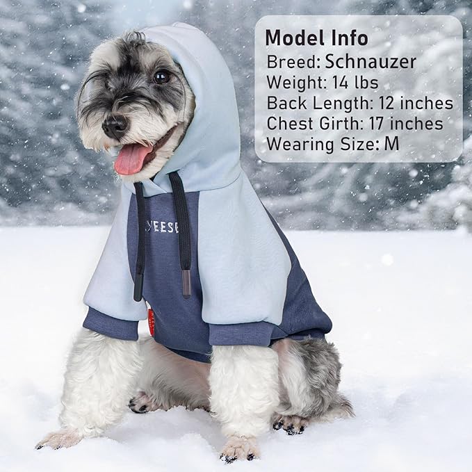 KYEESE Dog Hoodie Stretchy Pet Sweatshirt with Drawstring Soft Dog Clothes for Small Dogs Dogs Winter Coat for Cold Weather Warm Pet Clothes Comfort Cat Sweater Cat Coat with Leash Hole