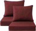 Sunbrella Outdoor Chair Cushions Set, 22" x 22", Set of 2, Water-Repellent, Fade Resistant, Deep Seat Bottom and Back Cushion for Backyard, Couch, Sofa and Patio Furniture, Spectrum Brick