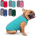 cyeollo 2 Pack Dog Fleece Sweater, Pullover Warm Dog Vest Reflective Doggie Stretchy Coat, Winter Puppy Jacket Pet Sweatshirt Clothes for Small Dogs Size S Turquoise & Grey
