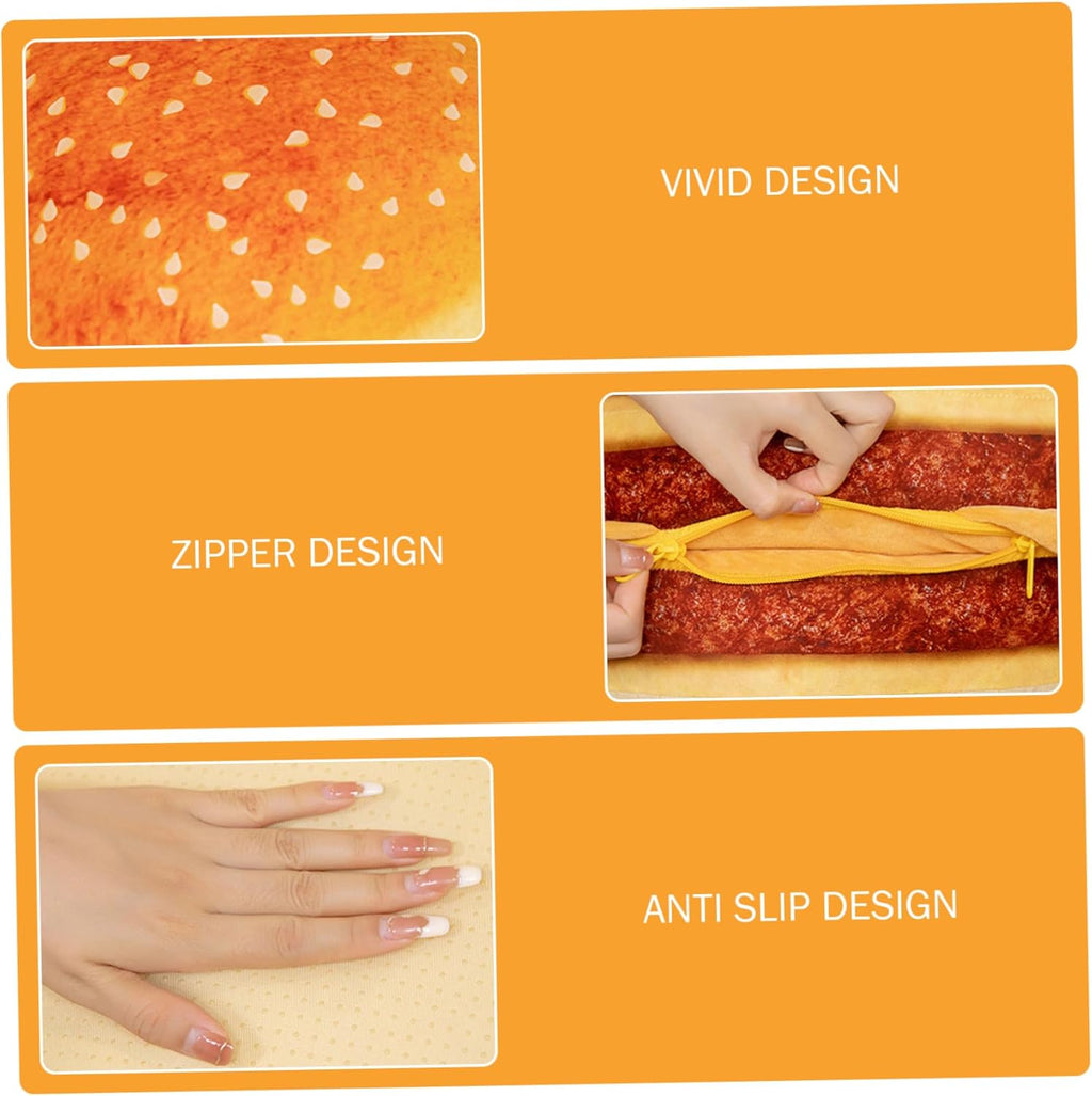 Round Chair Cushions 16x16x12 Inch Cute 3D Simulation Cheeseburger Comfortable Fluffy Soft Floor Cushions for Bedroom School Classroom Couch Sofa Decor Floor Pillows for Sitting