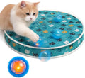 Interactive Cat Toys, Play Mat with Automatic Motion Balls, LED Lights, Bird Chirping Sound, 3 Speed Levels, Indoor Enrichment, Cat Pattern Design