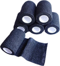 6 Pack 3" x 5 Yards Self Adhesive Bandage Wrap Breathable Cohesive Vet Wrap for Pets, Elastic Self-Adherent Tape for Sports, Wrist, Ankle (Black)