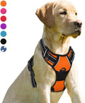 BARKBAY No Pull Dog Harness Front Clip Heavy Duty Reflective Easy Control Handle for Large Dog Walking(Orange,M)