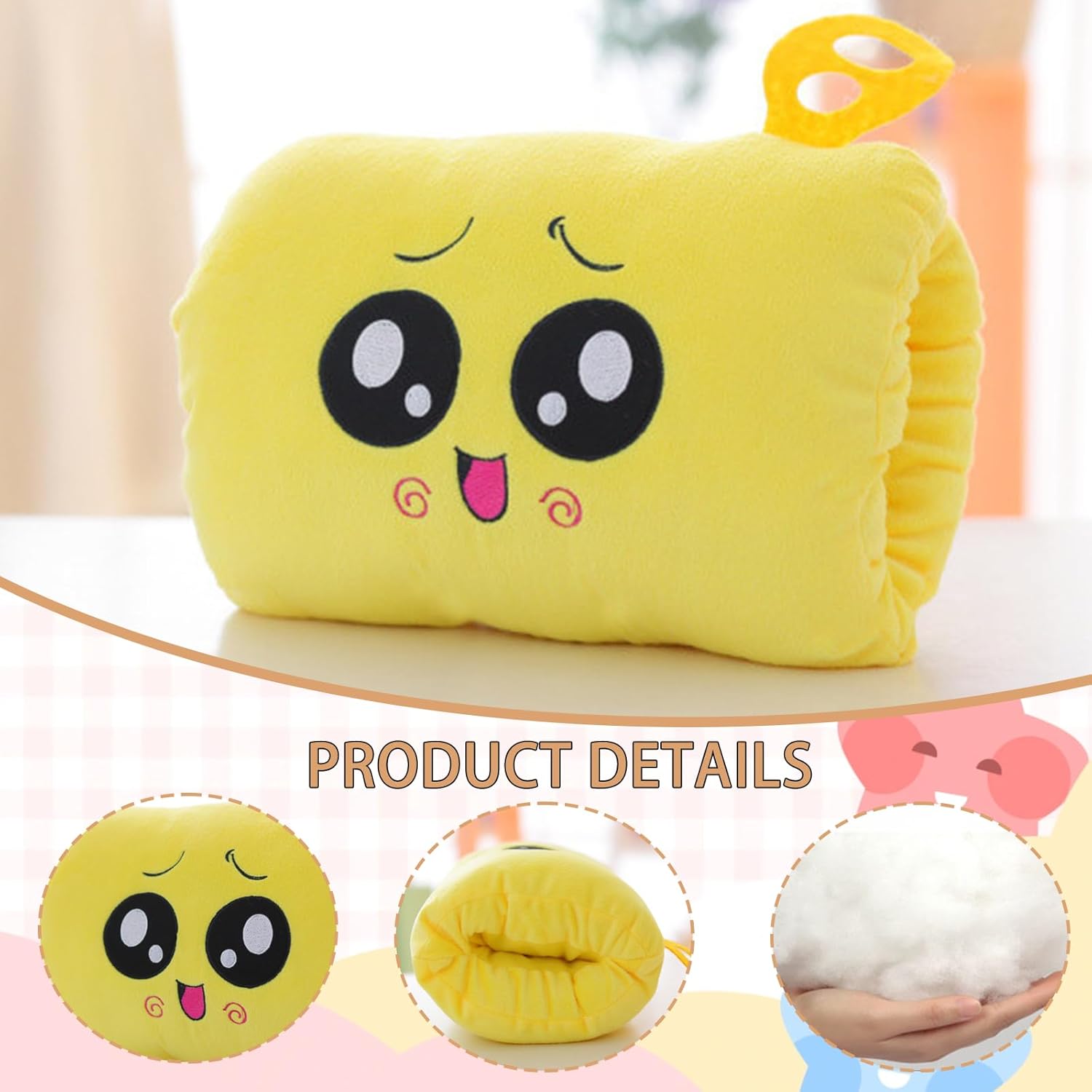 Kids Cartoon Hand Warmer Pillow, Plush Animal Doll with Arm Warmers for Children, Soft Hugging Cushion for Nap and Winter Days, Cozy Throw Pillow