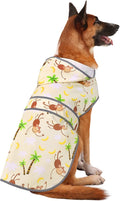 Dog Rain Coat for Large Dogs Waterproof Hooded Rain Jacket with Reflective Strips Leash Hole & Poncho Adjustable Fit (Monkey,XL)