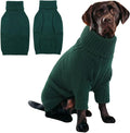 IECOii XXL Dog Sweater,Thermal Knit Big Dog Sweater Christmas,Pet Turtleneck Doggy Sweatshirt for Extra Large Dogs Boy Girl,Stretchy Large Dogs Cold Weather Outfit Pitbull Clothes,(Green XXL)