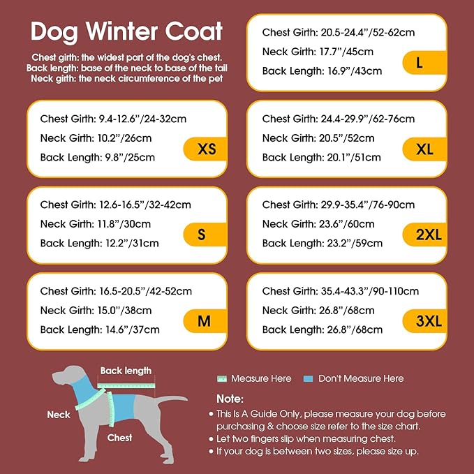 Dog Winter Coat Warm Padded Puppy Jacket Windproof Water Resistant Clothes for Small Medium Large Pets Christmas Sweater Outfit Vest(Red, 2XL)