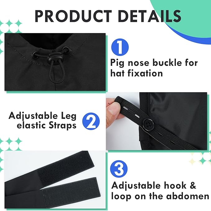 MIGOHI Reflective Dog Raincoat for Small Dogs, Black, S - Waterproof Adjustable Hooded Dog Poncho, Rain Jacket with Leash Hole, Easy Clean, Rainy Outdoor Walking