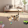 Interactive Cat Toy for Indoor - Automatic Cat Treadmill with Remote Control, 3 Speeds, Quiet Motor & Durable Design | Indoor Chase Hunting Feather Toys for Fitness, Playtime & Energy Release (Green)