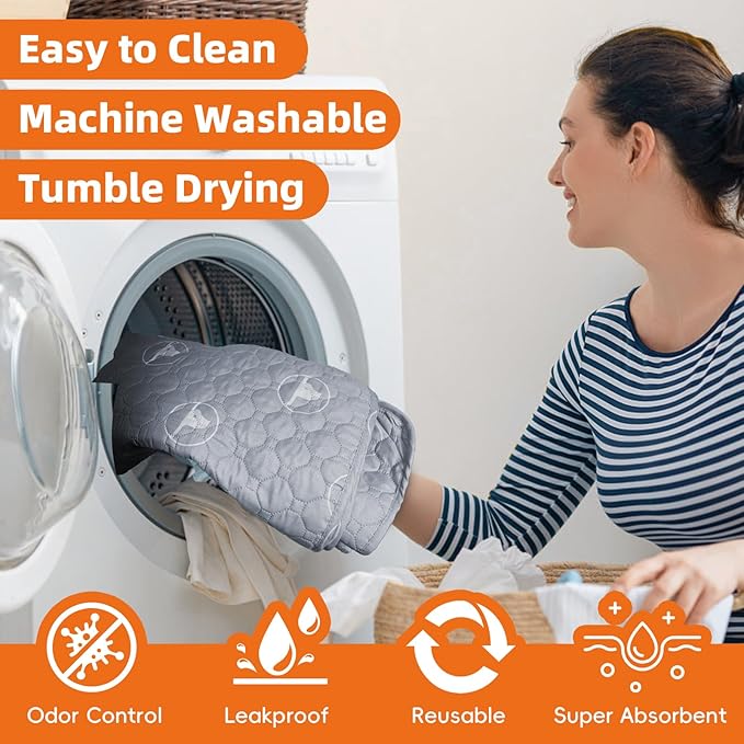 PJYuCien Washable Pee Pads for Dogs 2 Pack, 89" x 33" Octagonal Reusable Pee Pads for Dogs, Leak-Proof Pet Training Pads, Puppy Pads for Non-Slip, Designed for 24/30/36/42'' Width 8 Panels Pen