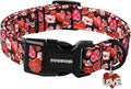 DOGWONG Valentine Dog Collar- Cute Red Heart Dog Collars Adjustable Durable Designer Valentine’s Day Dog Collar for Small Medium Large Dogs L