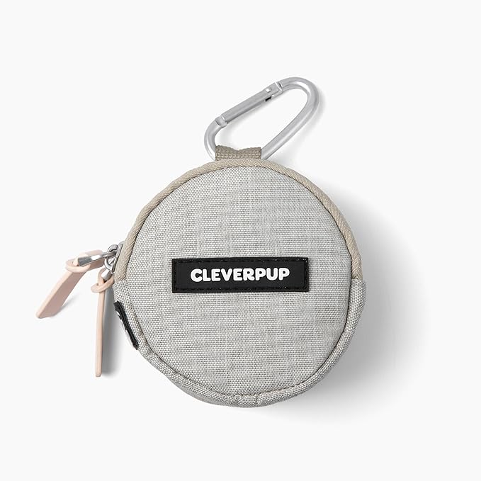 Snackpack Double Insulated Dog Treat Pouch - Holds 1.5 Cups - Dog Training and Walks Snack Bag, Two Pockets for Dry or Wet Treats, Attaches to Leash, Belt, or Bag - Sand