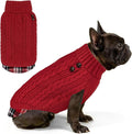 KYEESE Dog Sweater Soft Pullover Dog Sweaters for Medium Dogs Girl Warm Turtleneck Medium Dogs Sweater Stretchy Knitwear Cat Clothes with Gingham Patchwork Thick Pet Coat for Fall Winter Cold Weather