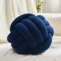 Petrella Knot Pillow Ball Round Throw Pillows Home Decor Cushion Decorative Aesthetic Throw Pillows，Lambswool Navy 8inch