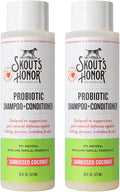 Skout's Honor Probiotic Dog Shampoo & Conditioner with Avocado Oil & Omega-3s, 97% Natural, Paraben & Sulfate-Free, Cruelty-Free, 16oz, Sunkissed Coconut, 2-Pack