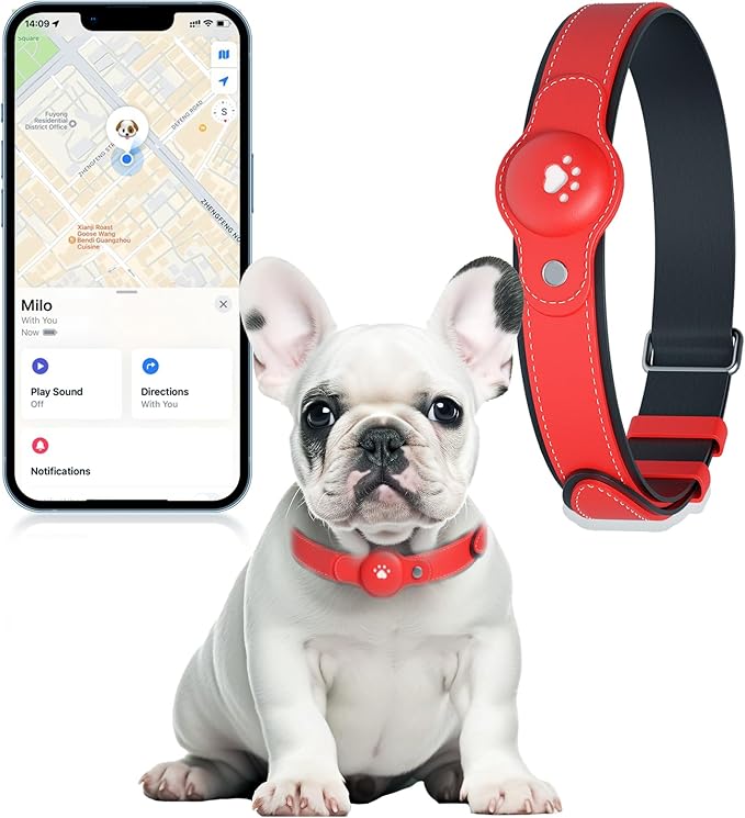 BONSO 2-in-1 GPS Tracker for Dogs&Cats: Smart Collar with Real-Time Location, No Monthly Fee, Unlimited Range (iOS Only) GPS Tracker Dog Collar- Ideal for Small, Medium Large Dogs(Tracker Included)