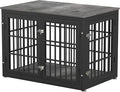 38 Inch Heavy Duty Dog Crate Furniture for Large and Medium Dogs, Decorative Pet House End Table, Wooden Cage Kennel Furniture Indoor, Gray