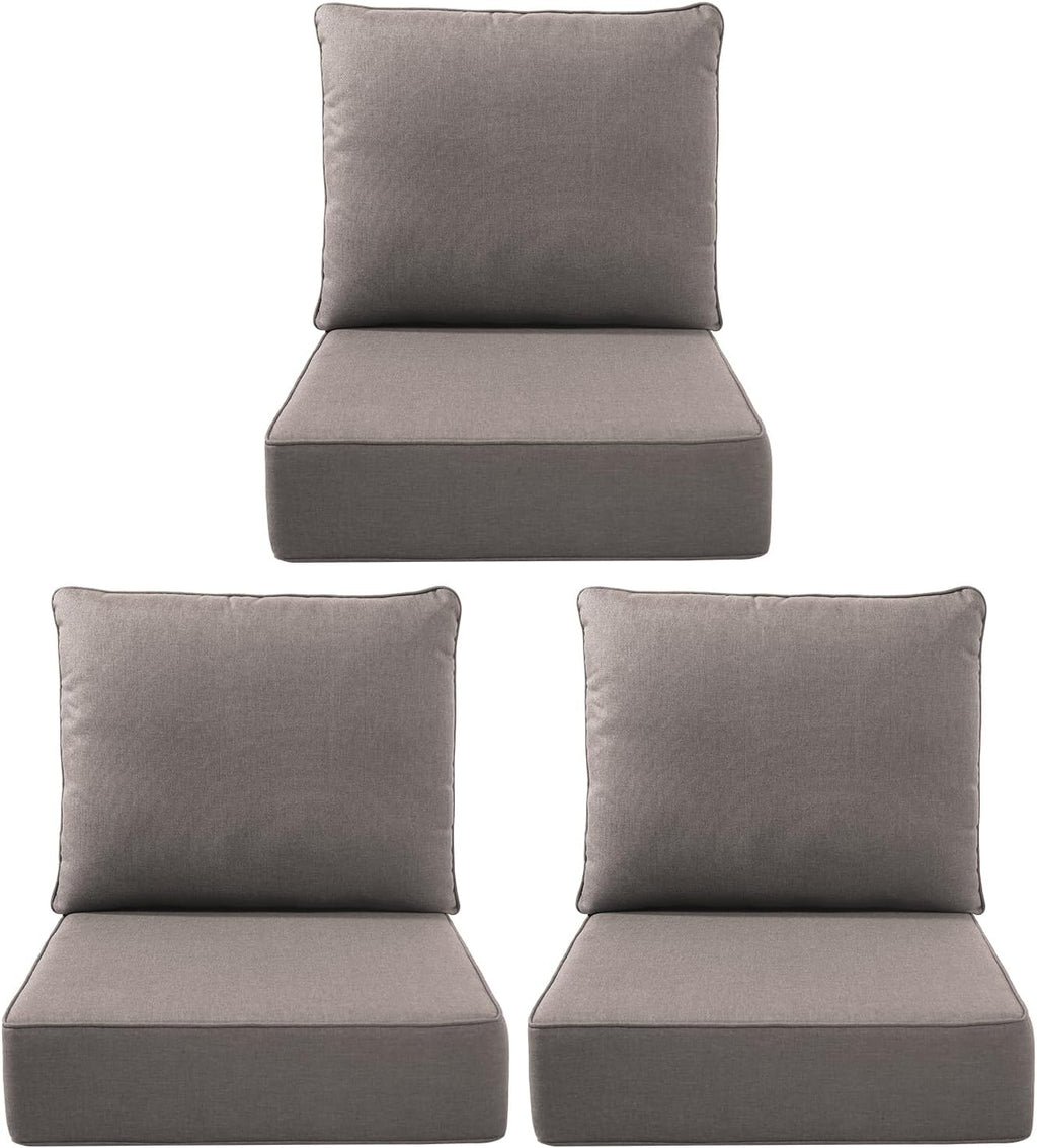 Luxury Outdoor Seat Cushion Set-22 x 24 x 6 Inch Outdoor Chair Cushions with Water Resistant & Removable Cover Outdoor Cushions for Patio Furniture Chair Sofa Couch