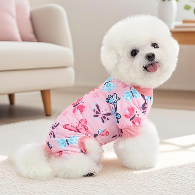 XPUDAC 4 Pack Dog Pajamas Soft Strechy Summer Dog Pjs Puppy Clothes for Small Medium Dogs Boy Girl Cat Pet Outfits, XX-Large