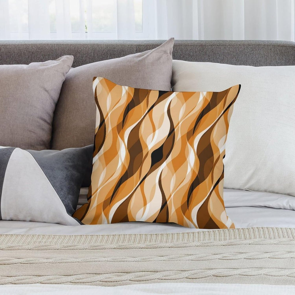 Orange Throw Pillow Covers Modern Abstract Burnt Orange Striped Decorations for Bedroom Living Room Farmhouse Sofa Pillows Bed Couch 18x18 Inch