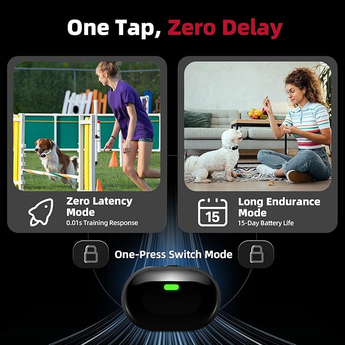 2025 Upgraded Ultra-Small Shock Collar, Ultra-Light & Thin Shock Collar for Small Dogs 5-15lbs, Ultra-Modern Design, 3 Training Modes-Beep, Vibration and Shock with Safety Lock, IPX7 Waterproof, Beige