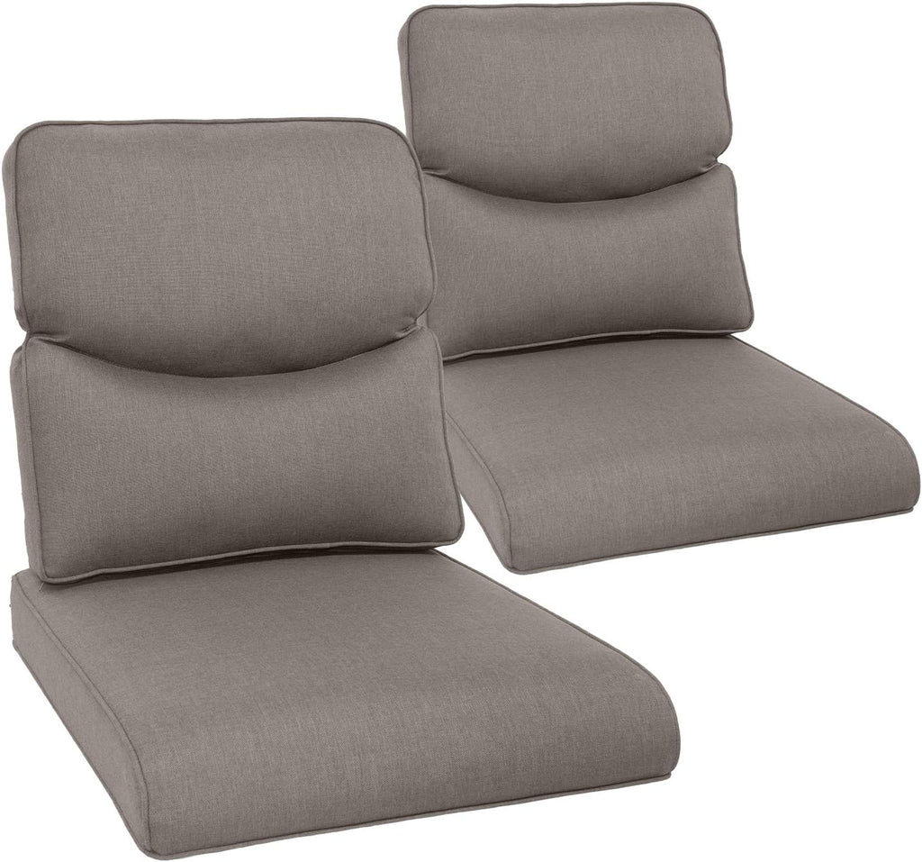 Outdoor Chair Cushion Set of 2, Waterproof Outdoor Seat Cushions 25x22, Patio Chair Cushions for Outdoor Furniture, Couch Cushion Replacement, Include 2 Back & 2 Seat Cushions, Smile/Grey