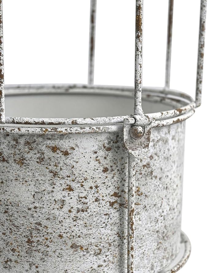Rustic Vintage Birdcage Planter on Stand Farmhouse Distressed Decorative Metal Round Plants Holder Flower Pot with Latch Lock Closure for Garden Patio Yard Home Outdoor Balconies Decor