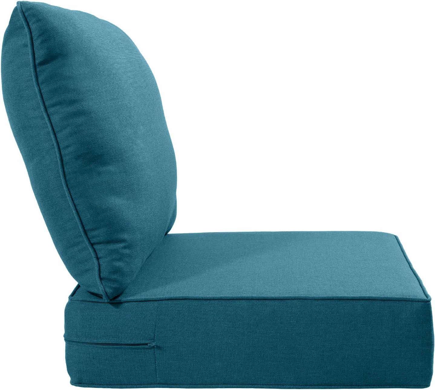 Luxury 22x24/22x25 6-Inch Patio Chair Cushions Set of 3 - Memory Foam Deep Seat Water-Resistant Patio Cushion for Lawn Dining Rocking Swivel Chairs Loveseat Sectional Sofa - Peacock Blue