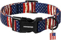 DOGWONG American Flag Dog Collar, Patriotic Independence Day Dog Collar Durable Soft Fabric Pet Dog Collars US Flag Boy Puppy Necklace for Small Medium Large Dogs