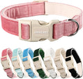 ARING PET Pink Dog Collar-Cute Dog Collar for Small Dogs, Lightweight Cotton Wedding Pet Collars with Quick Release Buckle for Small Medium Large Dog