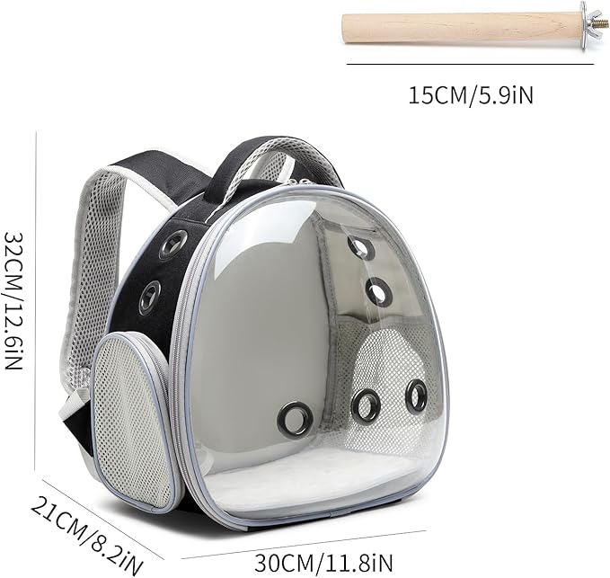 Portable Travel pet Backpack Carrier Hamster Bag Guinea Pig Bird Small Dog cat Turtle Carrier Rabbit Cage Squirrel Bearded Dragon Breathable Hangbag (Accessories+Black)