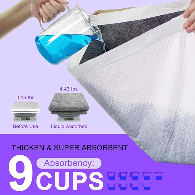 Boscute Lavender Scented Thicken 6 Layers Heavy Absorbent 30"x36" Pet Training Dog Pee Pads, Extra Large Polymer Leak-Proof Quick Dry Puppy Pee Pads, Disposable Pee Pads for Dogs Cats Rabbit 30Counts