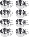 Tfwadmx 8 Pcs Bird Feeding Dish Cups,Parrot Food Bowl Clamp Holder Coop Cup Bird Cage Water Bowl for Parakeet African Greys Conure Cockatiels Lovebird Budgie Chinchilla