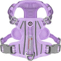 BARKBAY Dog Harness No Pull with ID Tag Pocket - Heavy Duty, Reflective, Easy Control for Large Dogs(Violet Purple,M)