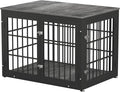 42 Inch Heavy Duty Dog Crate Furniture for Large and Medium Dogs, Decorative Pet House End Table, Wooden Cage Kennel Furniture Indoor, Gray