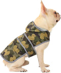 Dog Raincoat for Medium Dogs Waterproof Hooded Rain Jacket with Reflective Strips Leash Hole & Poncho Adjustable Fit (CamoDuck,M)