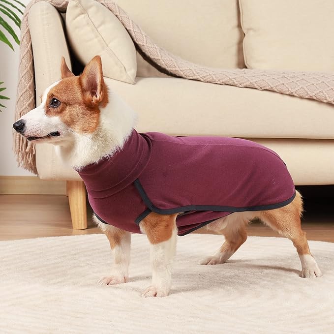 Dog Sweater Pullover Cold Weather Vest for Dogs Dog Sweatshirt & Jacket for Indoor and Outdoor Use (Large, Wine red)