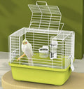 Portable Bird Travel Carrier Cage – 360° Full View Wire Carrier with Feeder & Water Cup for Cockatiels, Parakeets – Locking Door, Easy Clean, Perch Included – Perfect for Vet Visits, Trips(Size:L)