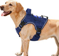 Heavy-Duty Tactical Dog Harness for Large Dogs, No Pull Adjustable Reflective Pet Vest with Molle System, K9 Military-Grade Control for Service Training, Outdoor & 10+ Breeds, Dazzling Blue, Medium
