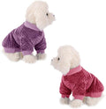 Dog Sweater, 2 or 3 Pack Dog Sweaters for Small Medium Dogs or Cat, Warm Soft Flannel Pet Clothes for Dogs Girl or Boy, Dog Shirt Coat Jacket (XX-Small, Burgundy+Rosy)