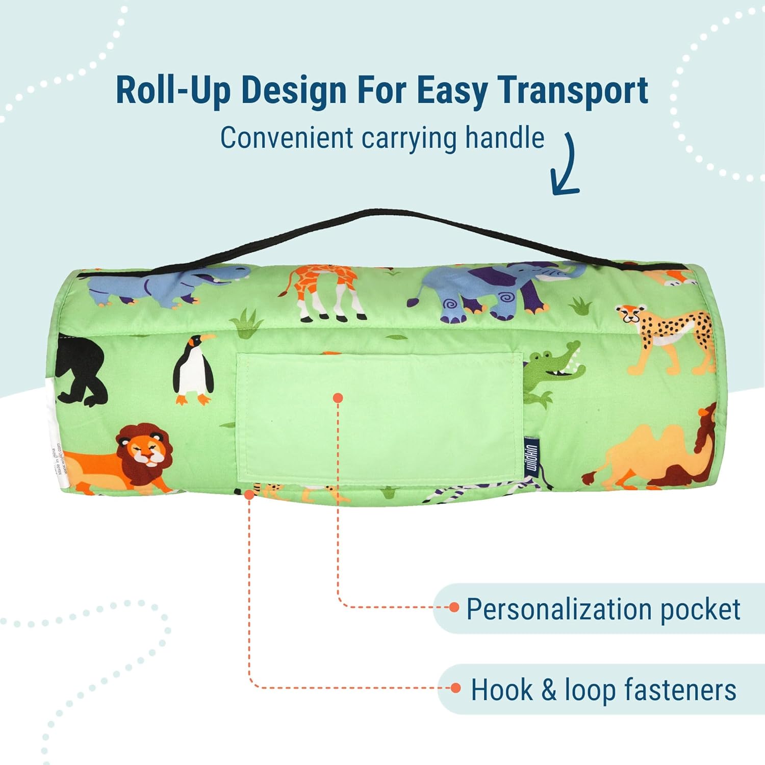 Wildkin 43-inch Kids Nap Mat – Soft Microfiber Toddler Sleeping Mat with Pillow